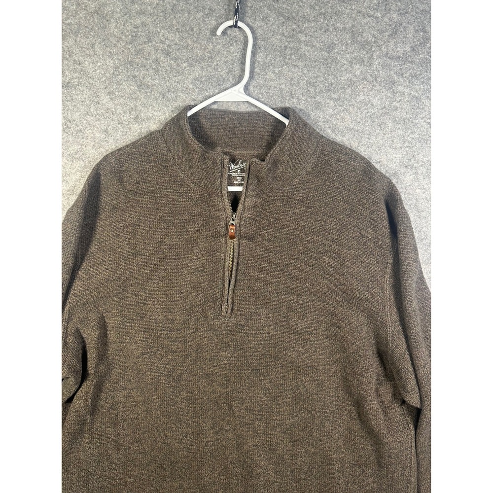 Woolrich Mens Brown 100% Cotton Quarter Zip Pullover Sweater 4XLT 8090BT